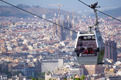 A cable car over the city.